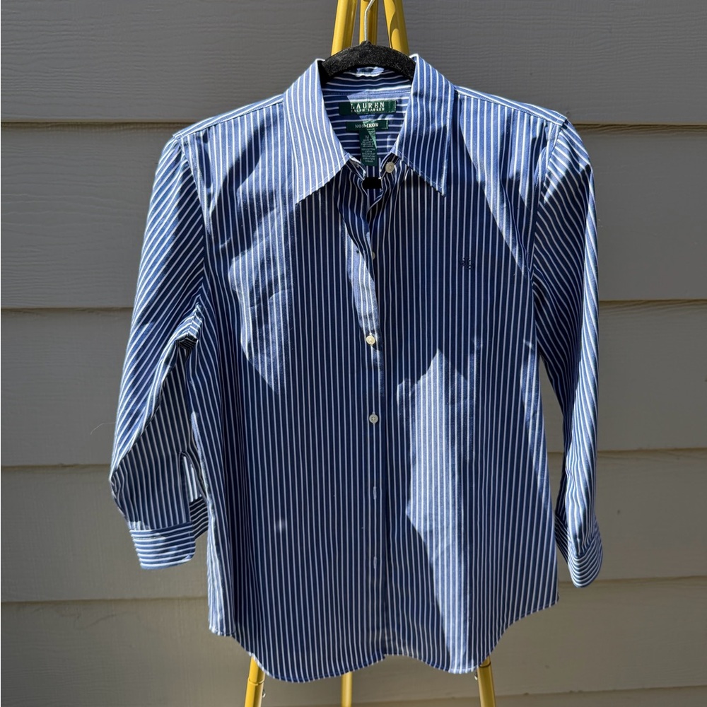 Lauren Ralph Lauren Women's Navy Striped Shirt